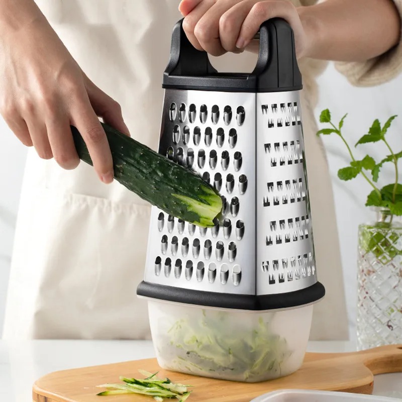 Household Kitchen Gadgets Vegetable Cutter Silk Cutter - Rallador de Caja de Cuatro Lados,