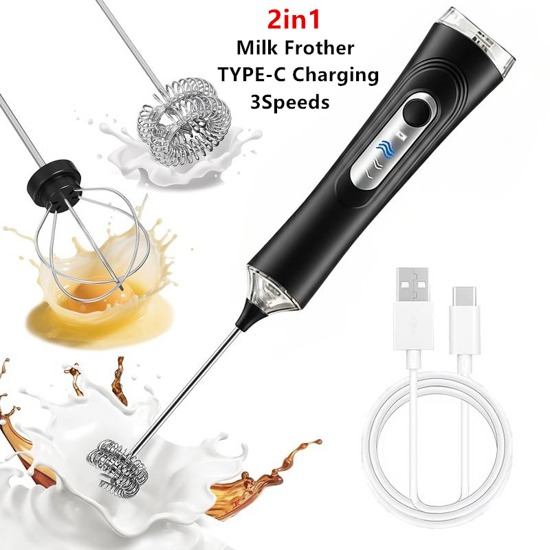 Kitchen Gadgets And Appliances - Espumador de Leche Eléctrico + Batidor