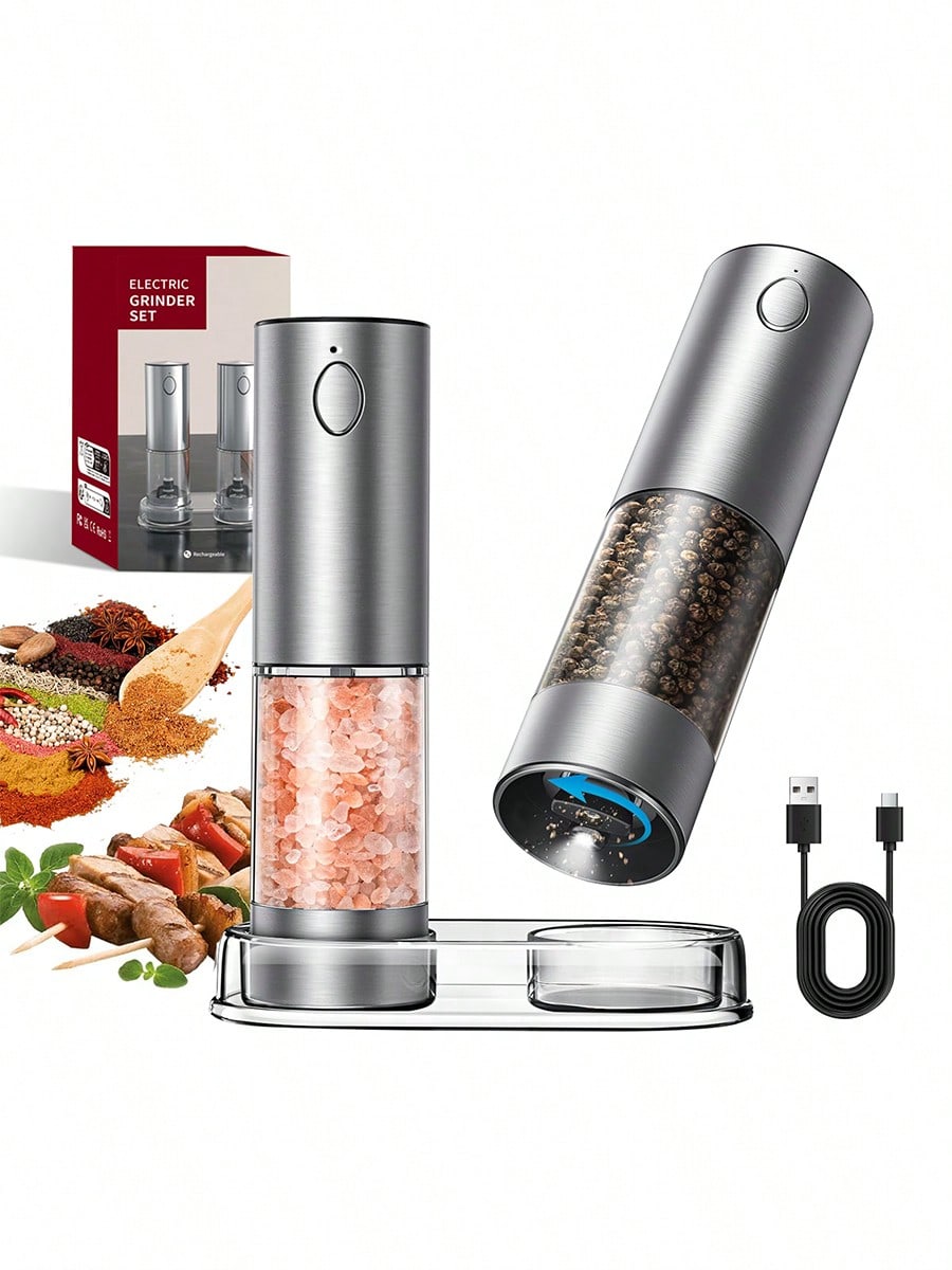 Kitchen Gadgets Gift Ideas - Juego de molinillos eléctricos de sal