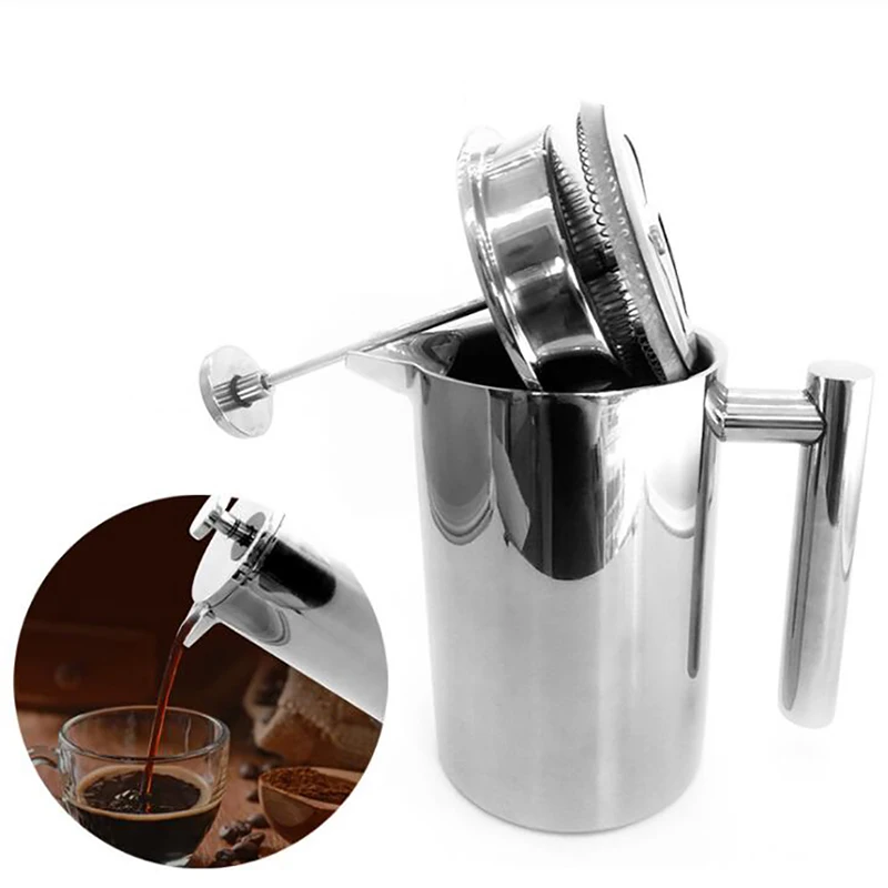 French Press Coffee Maker - Cafetera Francesa de Doble Pared Aislada,