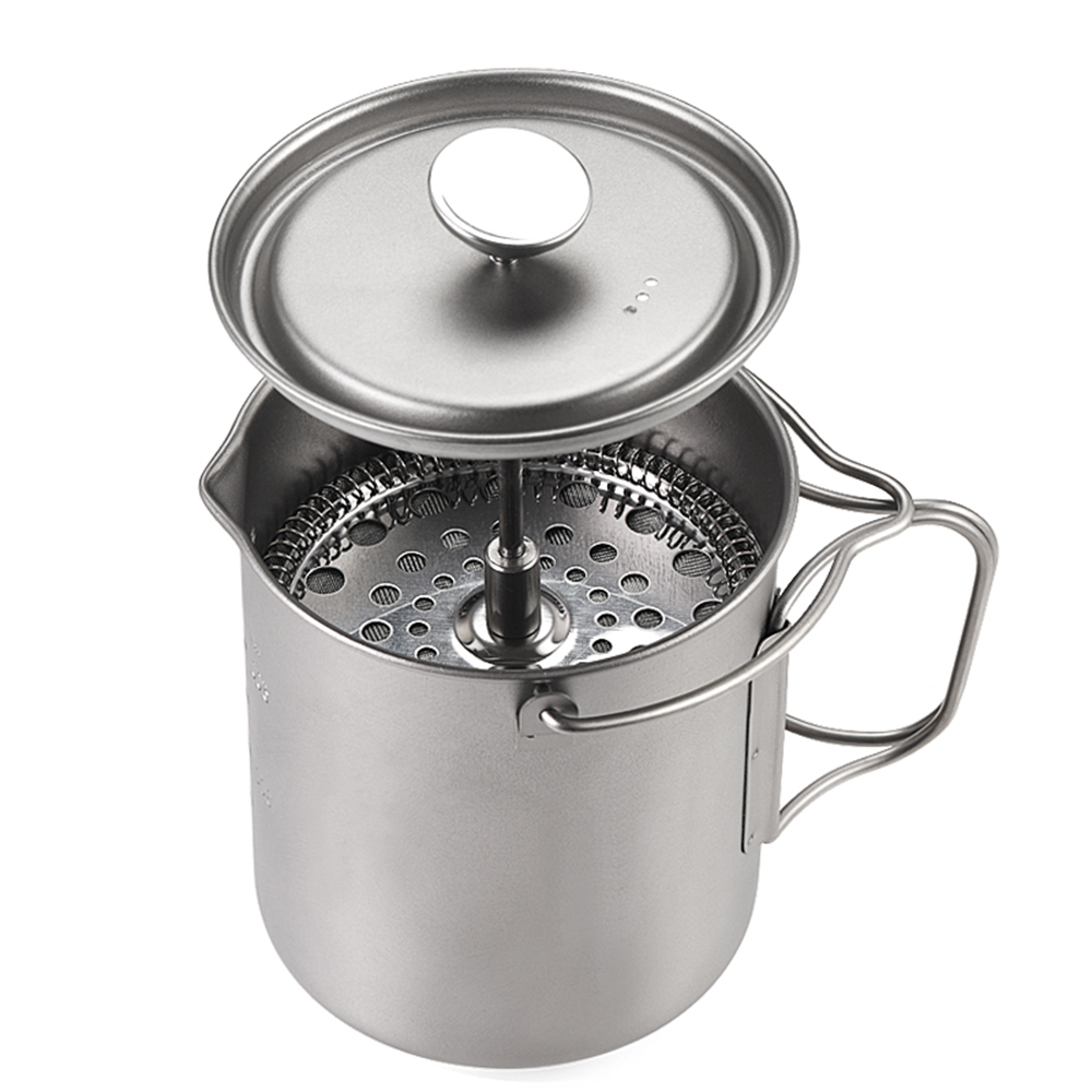 French Press Coffee Maker - Lixada-taza de café de titanio de