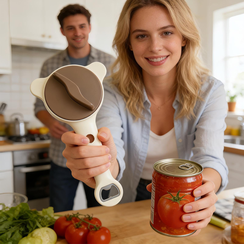 Kitchen Helper Gadgets - Abrelatas Antideslizante con Mango Largo, Utensilio