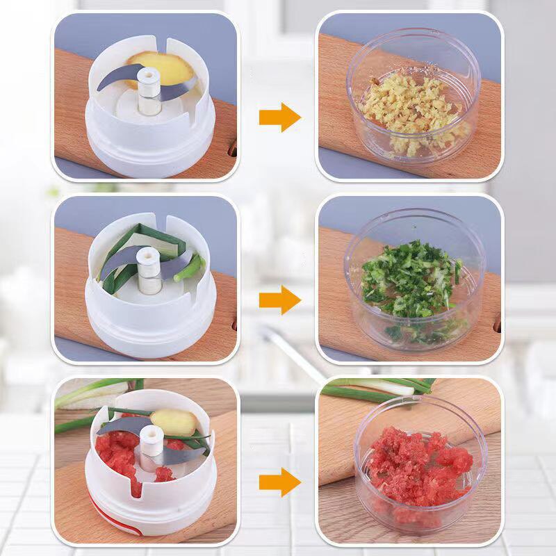 Trituradora de ajo de plástico - Household Kitchen Gadgets Vegetable Cutter Silk Cutter reseña y precio