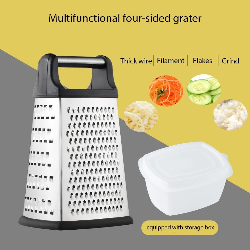 Rallador de Caja de Cuatro Lad - Household Kitchen Gadgets Vegetable Cutter Silk Cutter reseña y precio