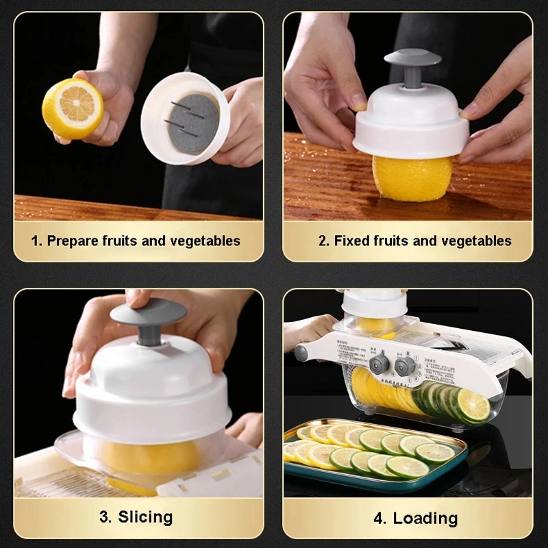 Rebanador de limón multifuncio - Household Kitchen Gadgets Vegetable Cutter Silk Cutter reseña y precio