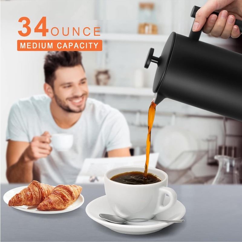 Cafetera Francesa de 34 oz, Ac - French Press Coffee Maker reseña y precio