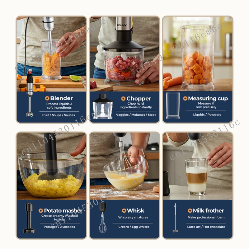 Batidora de Mano 6 en 1 de 120 - Immersion Blender Stick reseña y precio