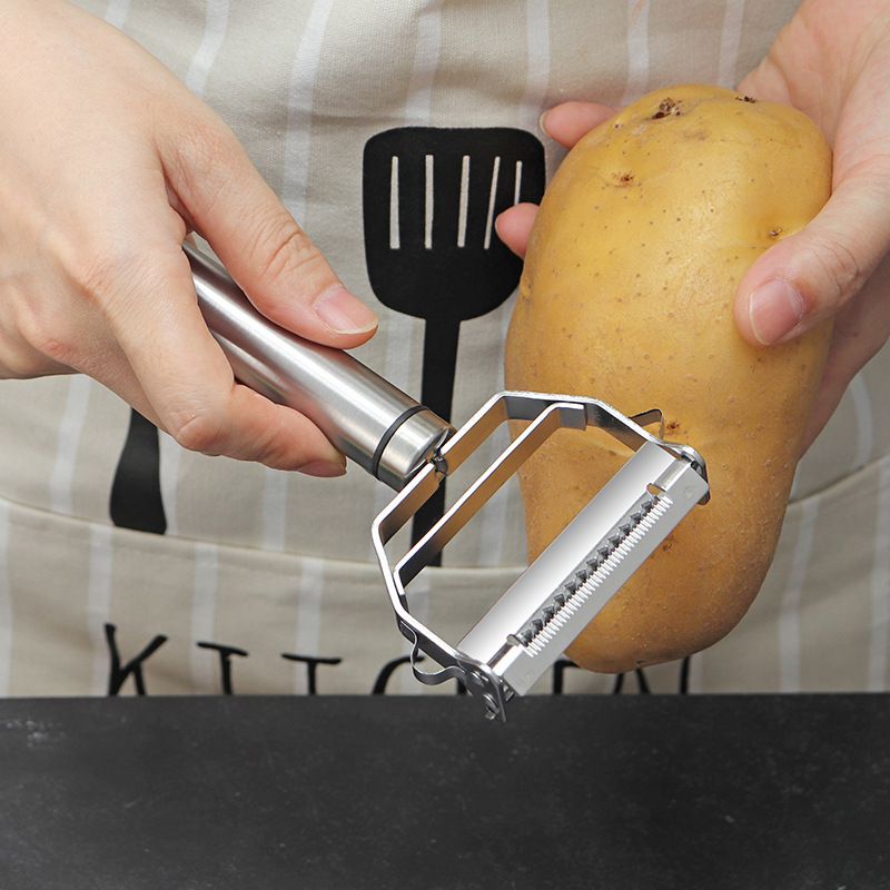 Pelador multifunción de acero  - Household Kitchen Gadgets Vegetable Cutter Silk Cutter reseña y precio