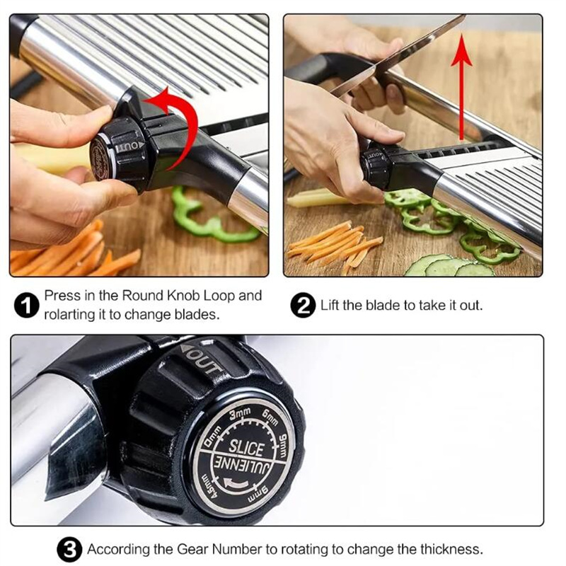 Mandolina de acero inoxidable  - Household Kitchen Gadgets Vegetable Cutter Silk Cutter reseña y precio