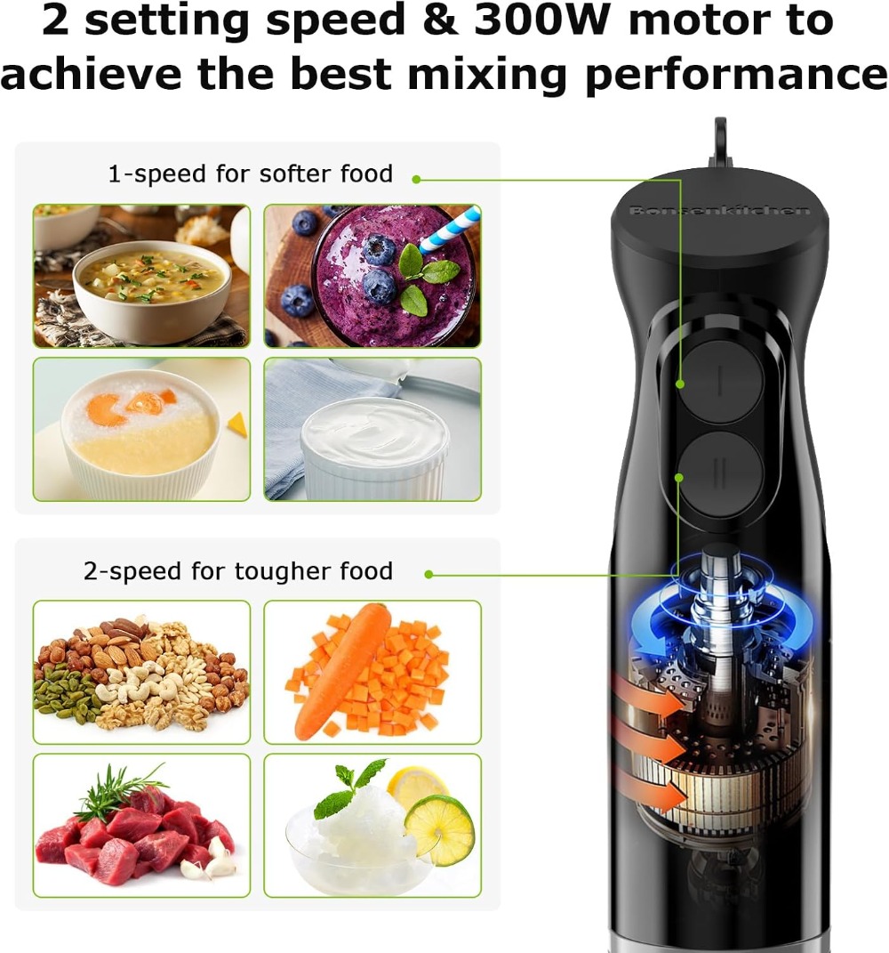 Batidora de inmersión 3 en 1 p - Immersion Blender Stick reseña y precio