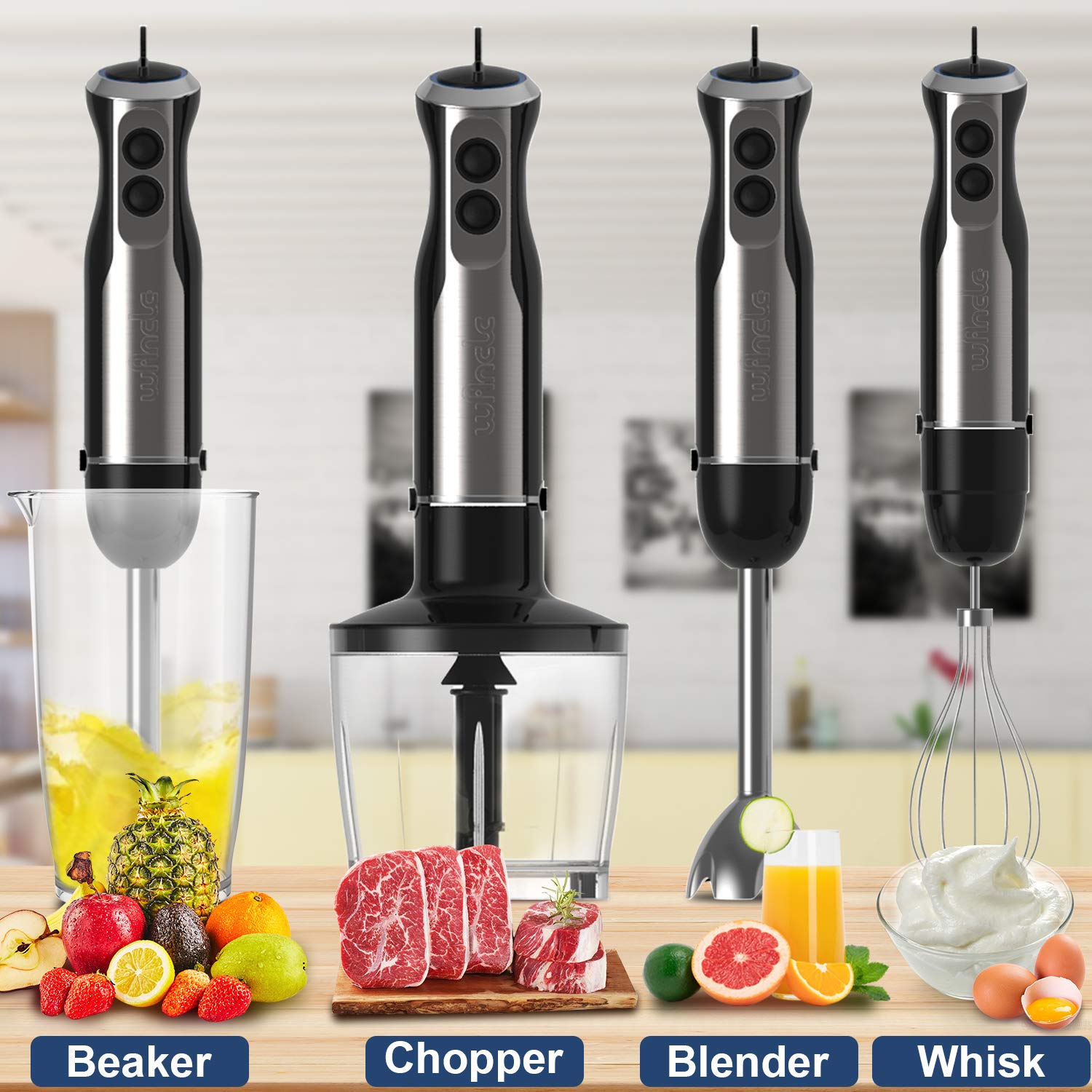Wancle-batidora de mano de inm - Immersion Blender Stick reseña y precio
