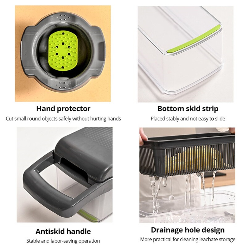Cortador de verduras multifunc - Household Kitchen Gadgets Vegetable Cutter Silk Cutter reseña y precio