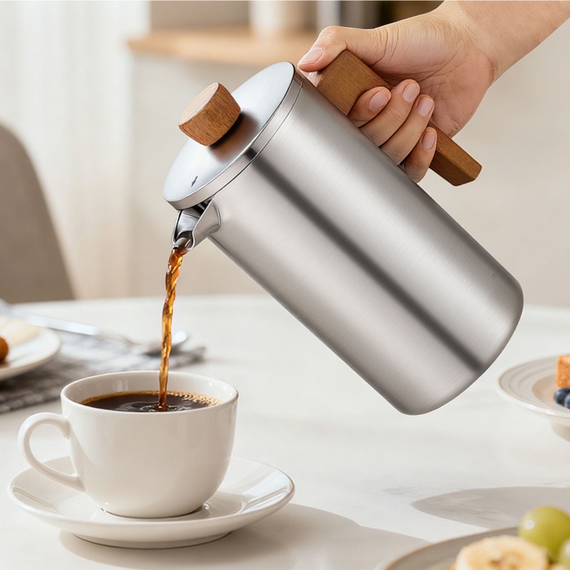 Cafetera Francesa de Acero Ino - French Press Coffee Maker reseña y precio