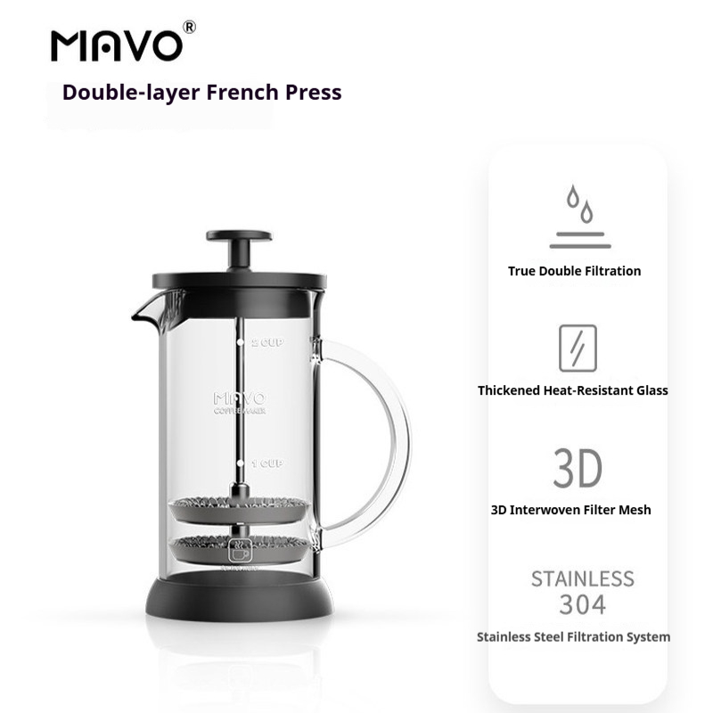 Cafetera francesa MAVO con fil - French Press Coffee Maker reseña y precio