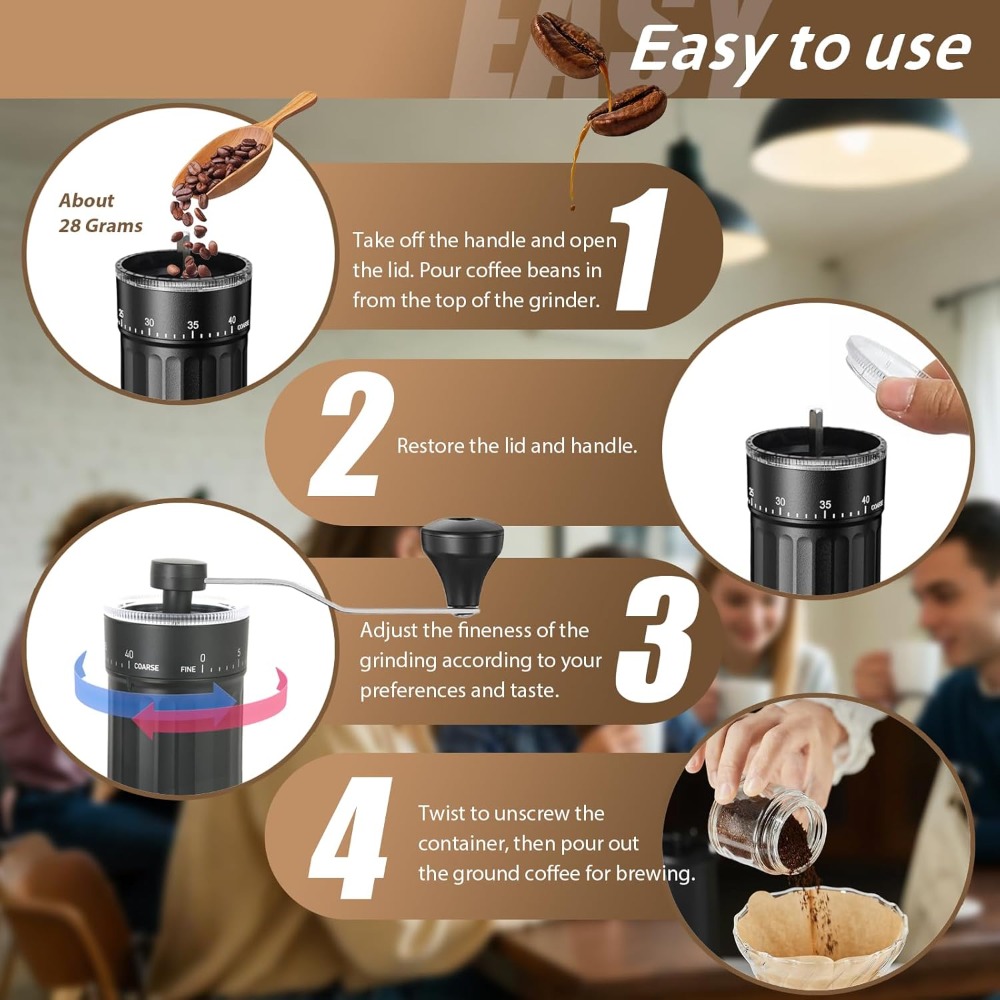 Molinillo de café Manual con 4 - French Press Coffee Maker reseña y precio